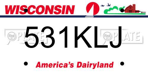 531KLJ Wisconsin License Plate