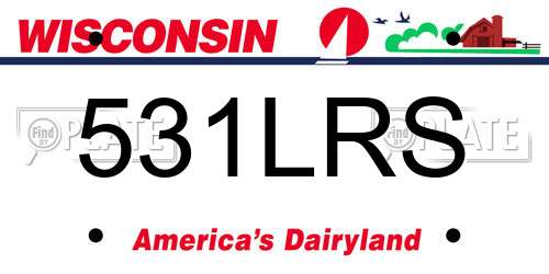 531LRS Wisconsin License Plate