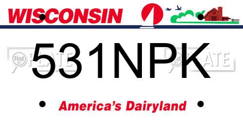 531NPK Wisconsin License Plate