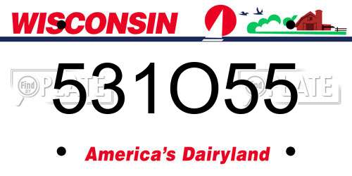 531O55 Wisconsin License Plate