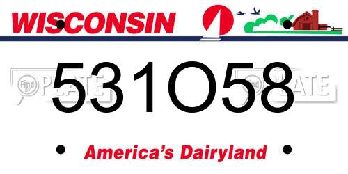 531O58 Wisconsin License Plate
