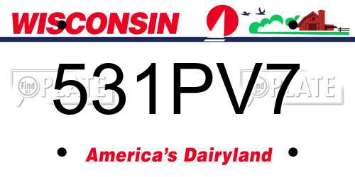 531PV7 Wisconsin License Plate
