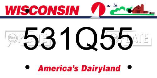 531Q55 Wisconsin License Plate