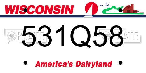 531Q58 Wisconsin License Plate
