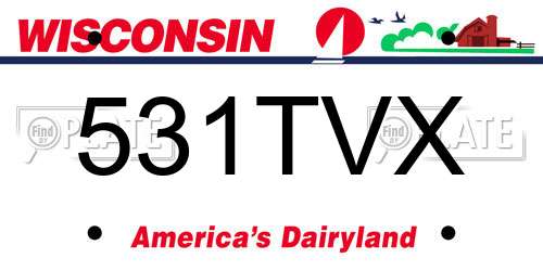 531TVX Wisconsin License Plate