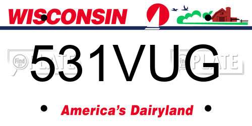 531VUG Wisconsin License Plate