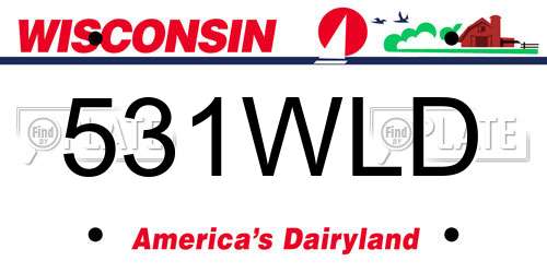531WLD Wisconsin License Plate