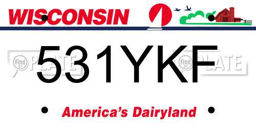 531YKF Wisconsin License Plate