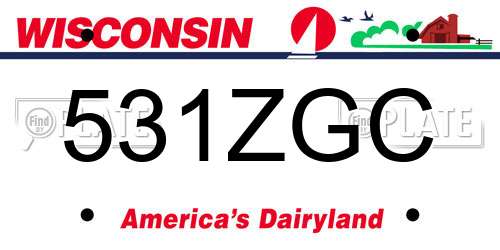 531ZGC Wisconsin License Plate