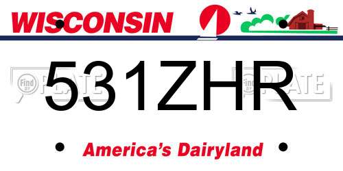 531ZHR Wisconsin License Plate