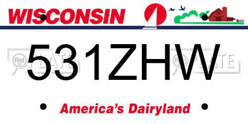 531ZHW Wisconsin License Plate
