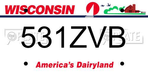 531ZVB Wisconsin License Plate
