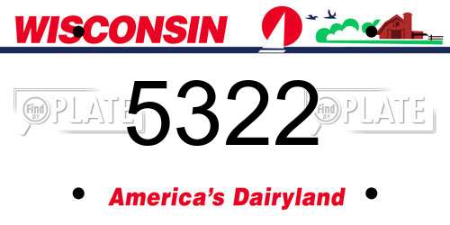 5322 Wisconsin License Plate