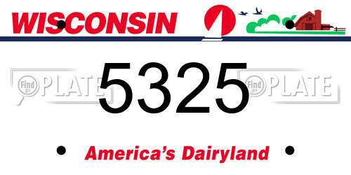 5325 Wisconsin License Plate
