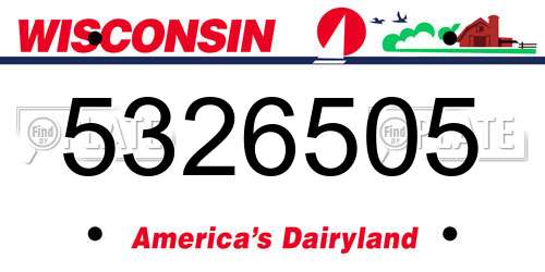 5326505 Wisconsin License Plate
