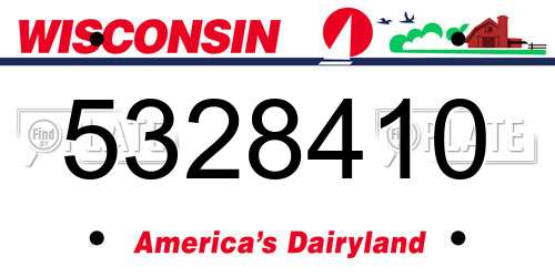 5328410 Wisconsin License Plate