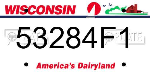 53284F1 Wisconsin License Plate