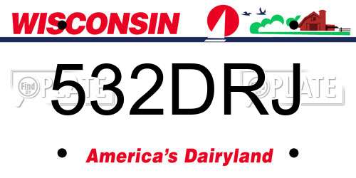 532DRJ Wisconsin License Plate