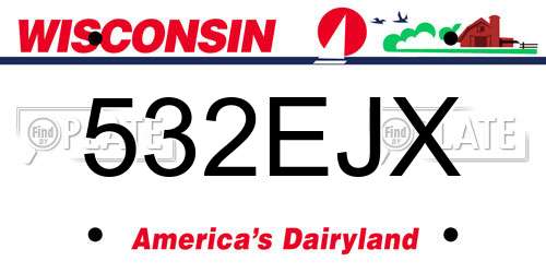 532EJX Wisconsin License Plate