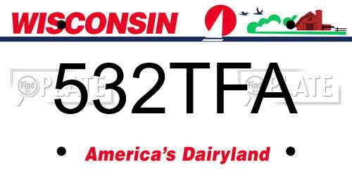 532TFA Wisconsin License Plate
