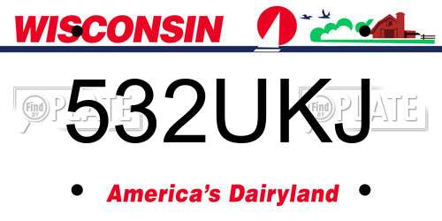 532UKJ Wisconsin License Plate