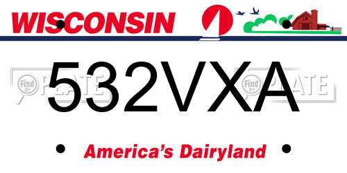 532VXA Wisconsin License Plate