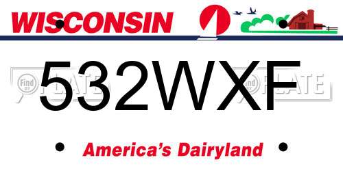 532WXF Wisconsin License Plate
