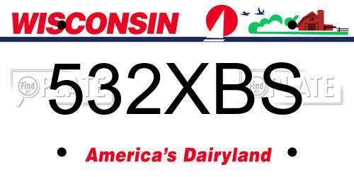532XBS Wisconsin License Plate