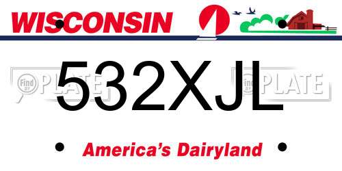 532XJL Wisconsin License Plate