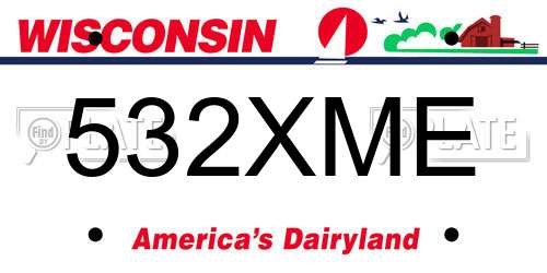 532XME Wisconsin License Plate