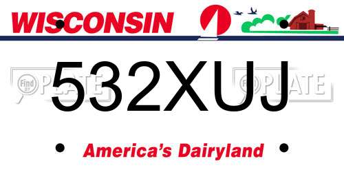 532XUJ Wisconsin License Plate