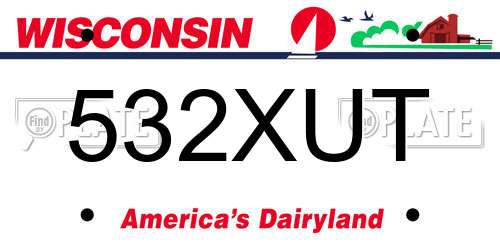 532XUT Wisconsin License Plate