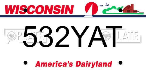 532YAT Wisconsin License Plate