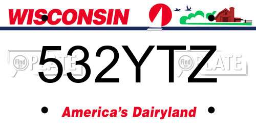 532YTZ Wisconsin License Plate
