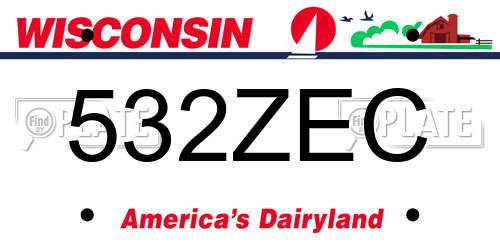 532ZEC Wisconsin License Plate