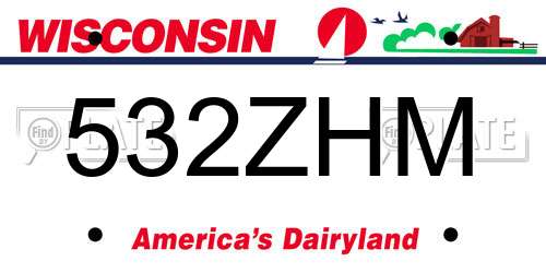 532ZHM Wisconsin License Plate