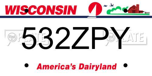 532ZPY Wisconsin License Plate