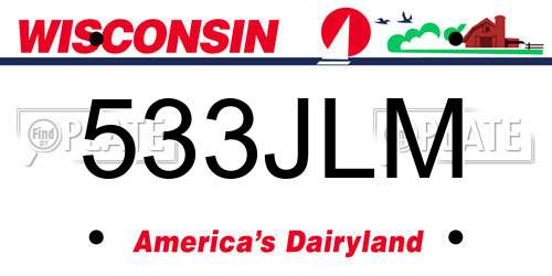 533JLM Wisconsin License Plate