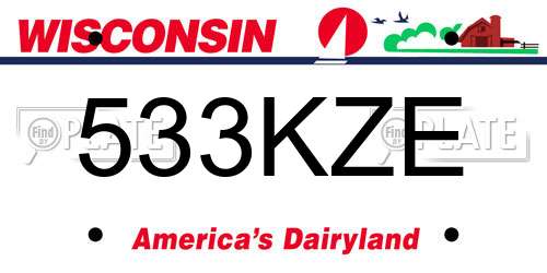 533KZE Wisconsin License Plate