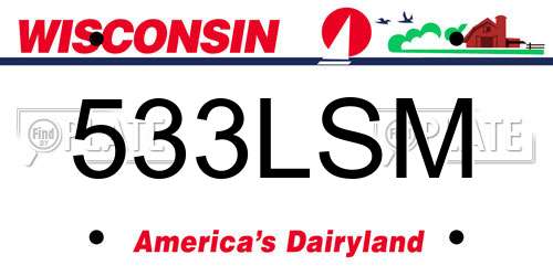 533LSM Wisconsin License Plate