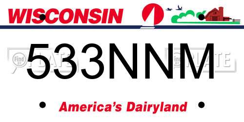 533NNM Wisconsin License Plate