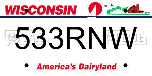 533RNW Wisconsin License Plate
