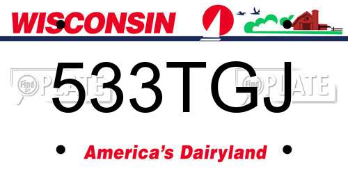 533TGJ Wisconsin License Plate