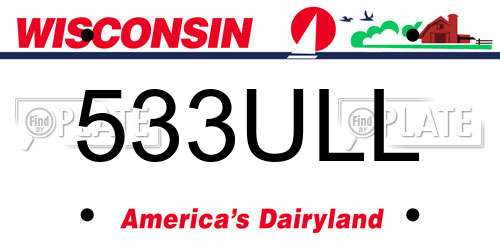 533ULL Wisconsin License Plate