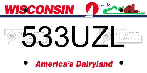 533UZL Wisconsin License Plate
