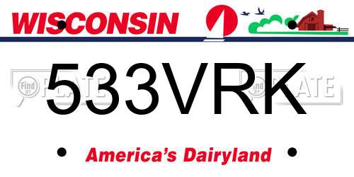533VRK Wisconsin License Plate