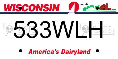 533WLH Wisconsin License Plate