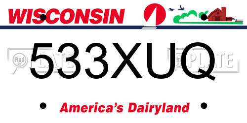 533XUQ Wisconsin License Plate