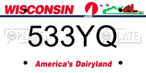 533YQ Wisconsin License Plate