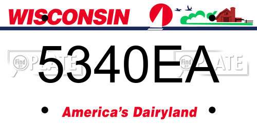 5340EA Wisconsin License Plate